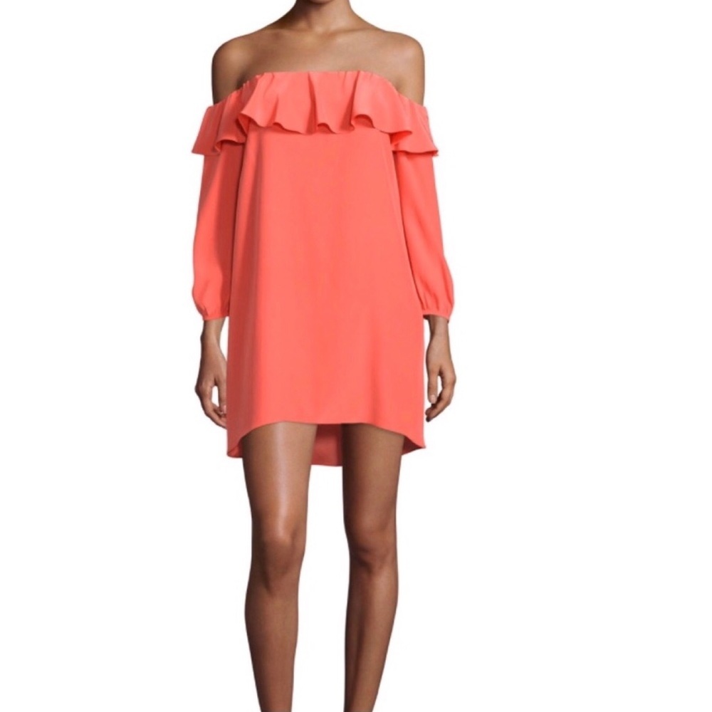 Amanda Uprichard Off Shoulder Silk Dress